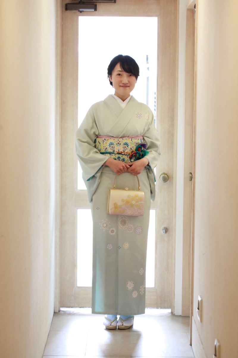 ブルーグレー万華鏡訪問着＊レンタル、着付け、ヘアセット〉 - きもの 