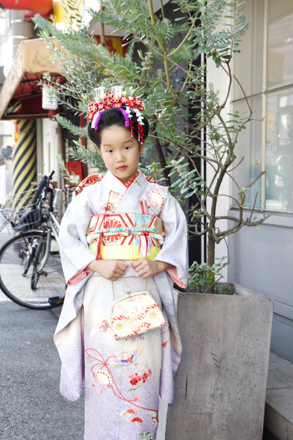 本加賀友禅 子供着物 7歳 四季折々の花 手描き友禅 お宮参り 七五三