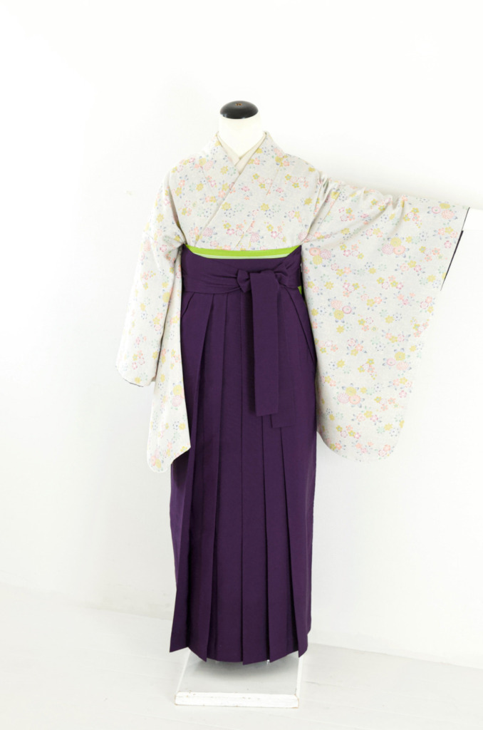 グレー地桜柄小紋