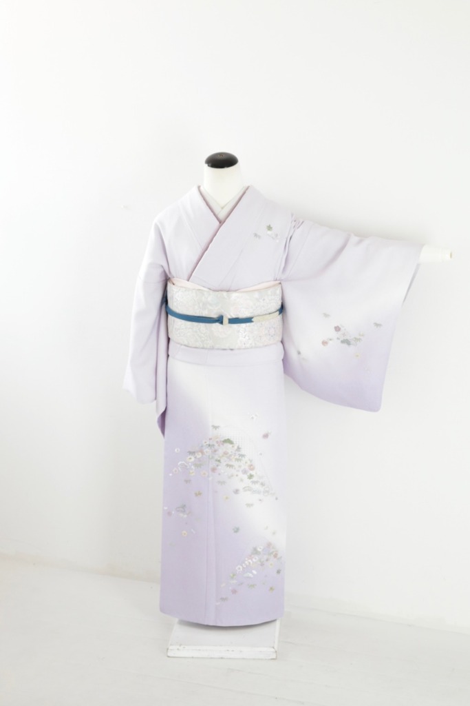 紫地小花汕頭刺繍訪問着
