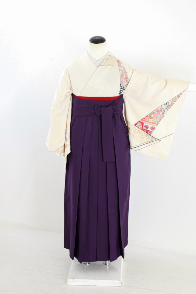 アイボリー幾何学訪問着