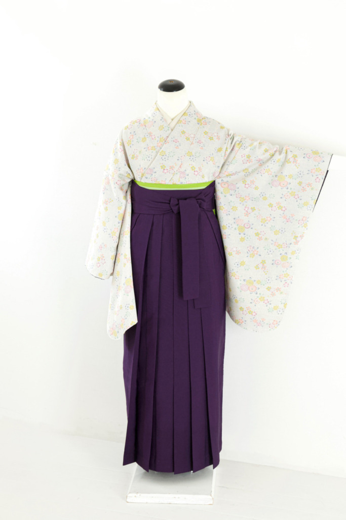 グレー地桜柄小紋B