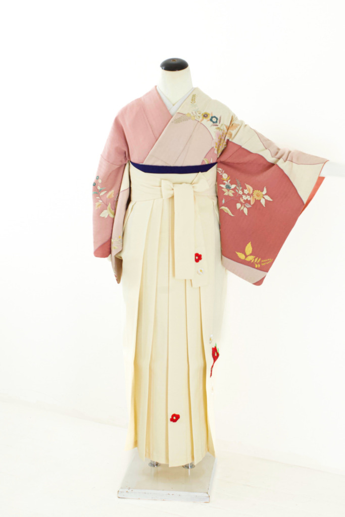 ピンク地洋花訪問着