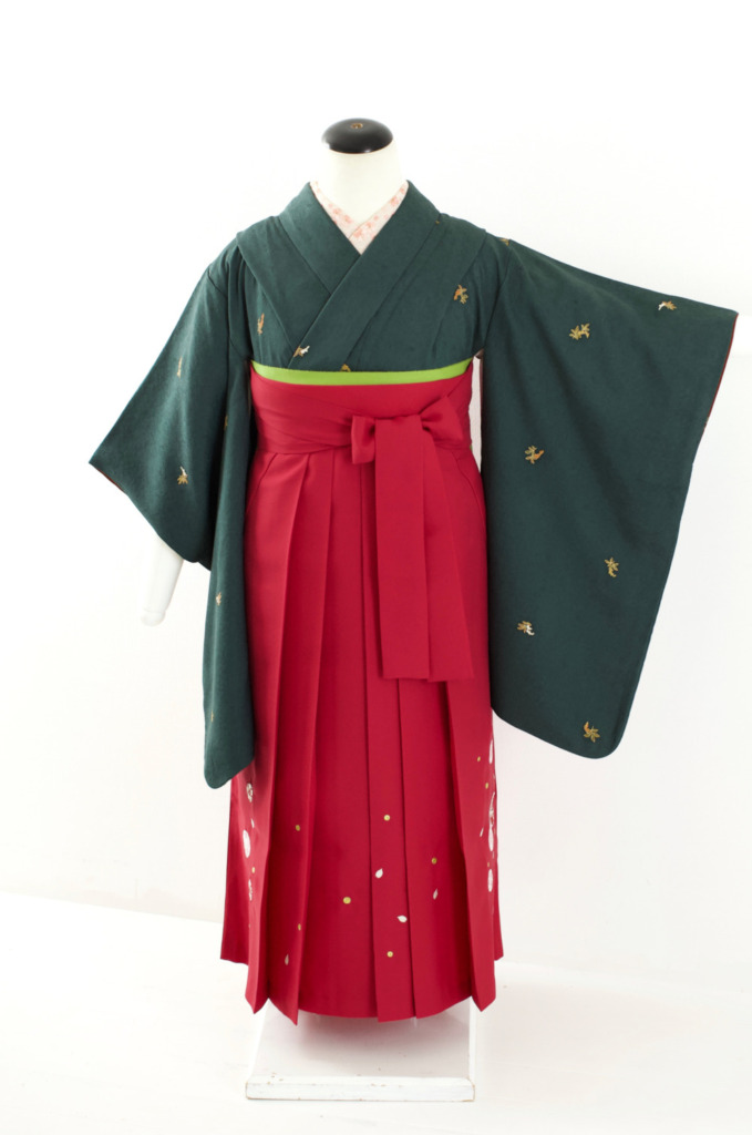 モスグリーン小紋