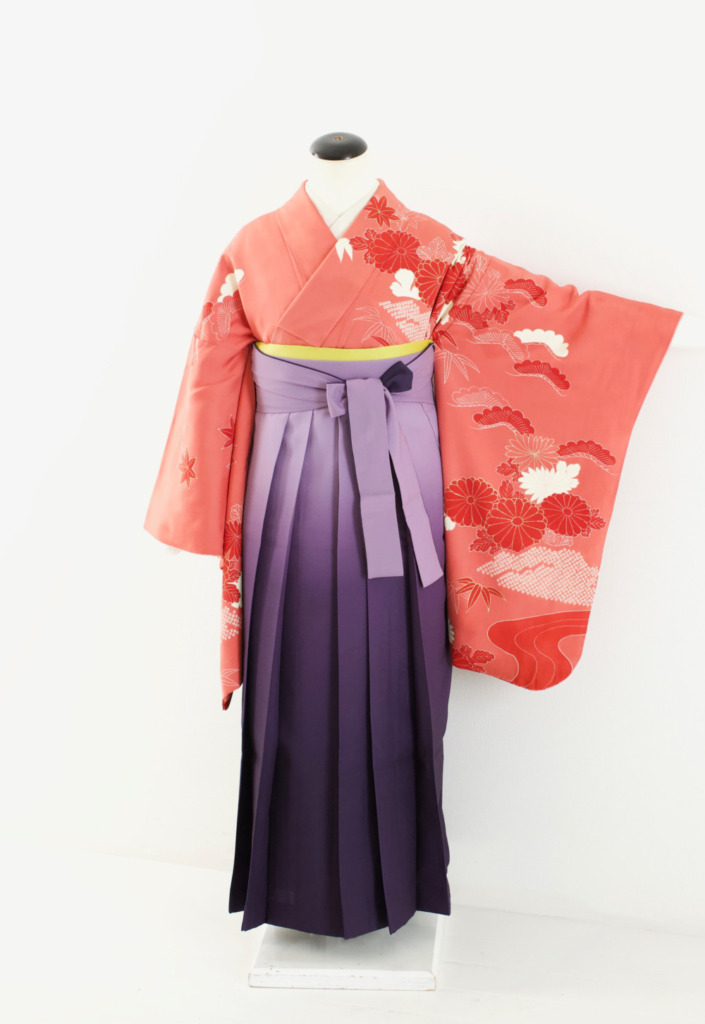 赤地菊柄中振袖