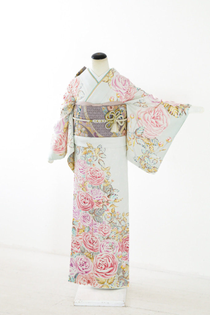 シオノデザイン薔薇柄訪問着